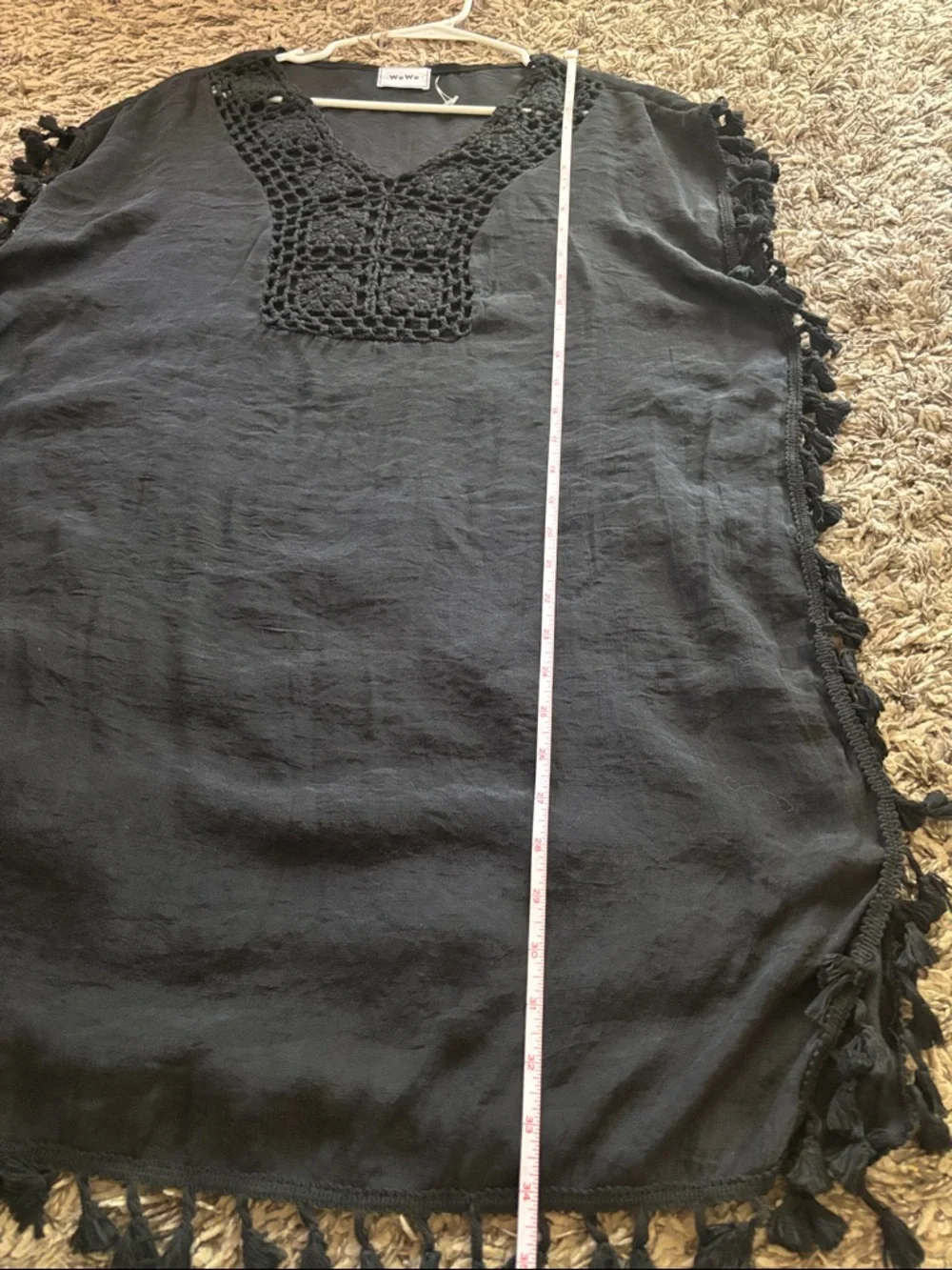 WoWo Black Crochet V-Neck Swim Coverup - Picture 9 of 9